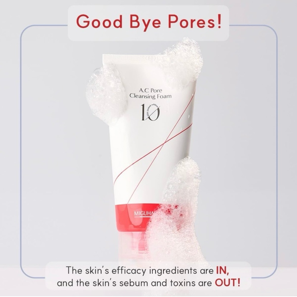 AC Pore‎ Cleansing Foam Korean Skincare Face Wash 120 ml (4.05 oz) MIGUHARA